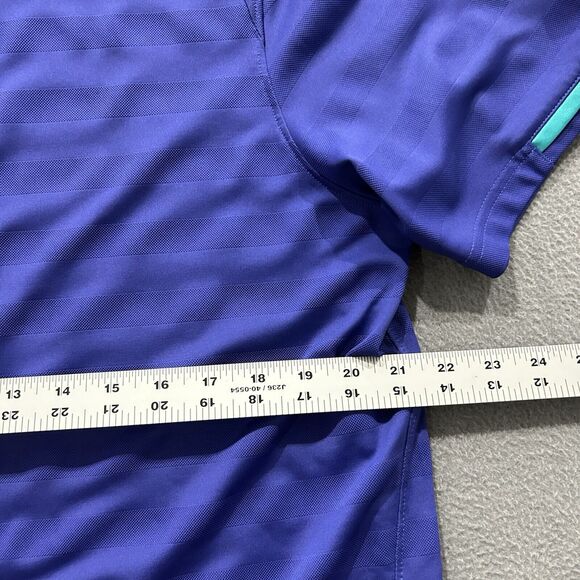 Oakley Shirt Mens Large Blue Green Center Logo Golf Polo Performance Hydrolix - Picture 10 of 12